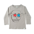 Minti Long Sleeve Tee 3D Skull Grey Marle